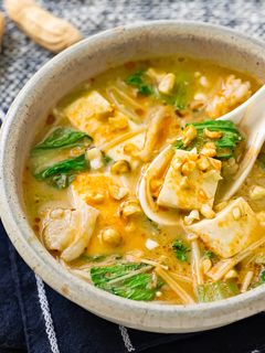 A picture of Tofu Dan Dan Soup with Peanut Butter.
