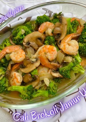 Foto resep 374. Cah Brokoli Jamur Udang