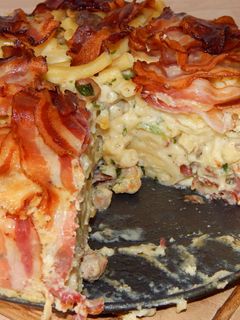 Baconos makaróni torta recept fotója