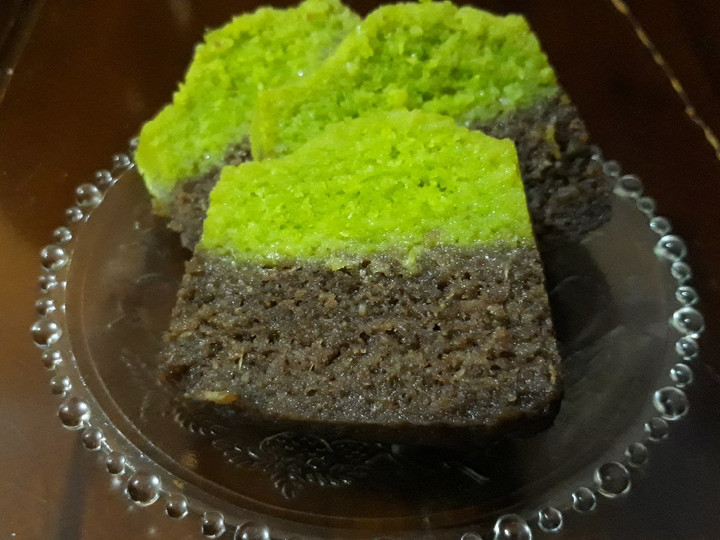 Cara Gampang Menyiapkan Bolu kukus singkong coklat pandan Anti Gagal