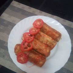 A picture of Sausage rolled in French toast.