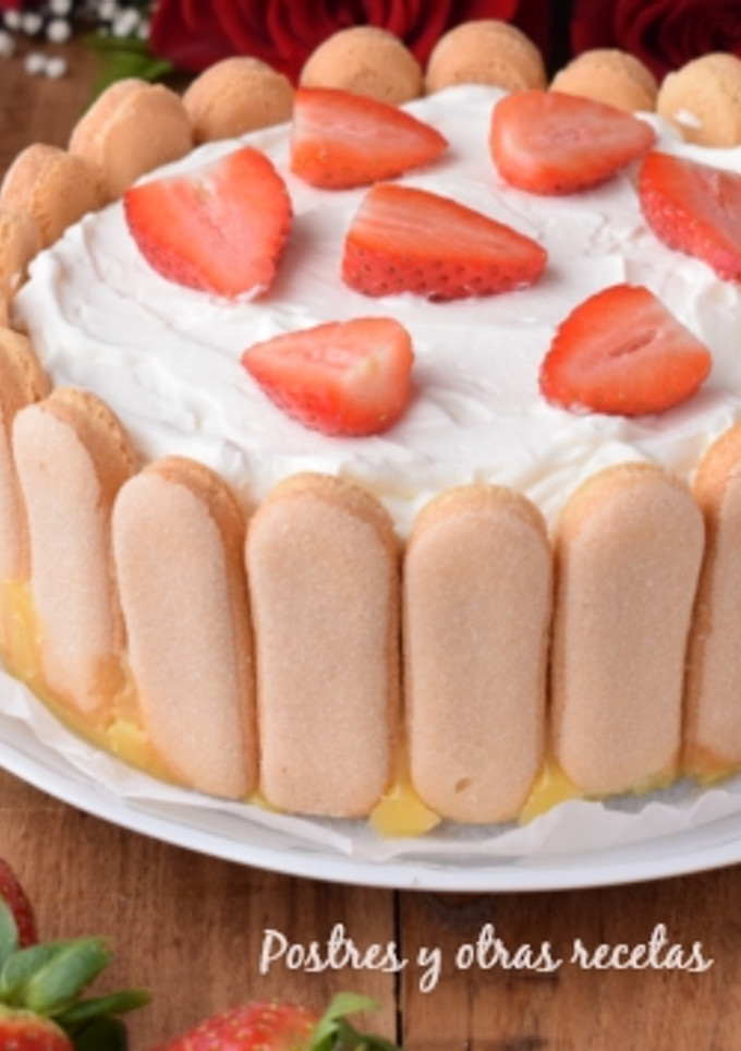 Una foto de Charlota de fresas