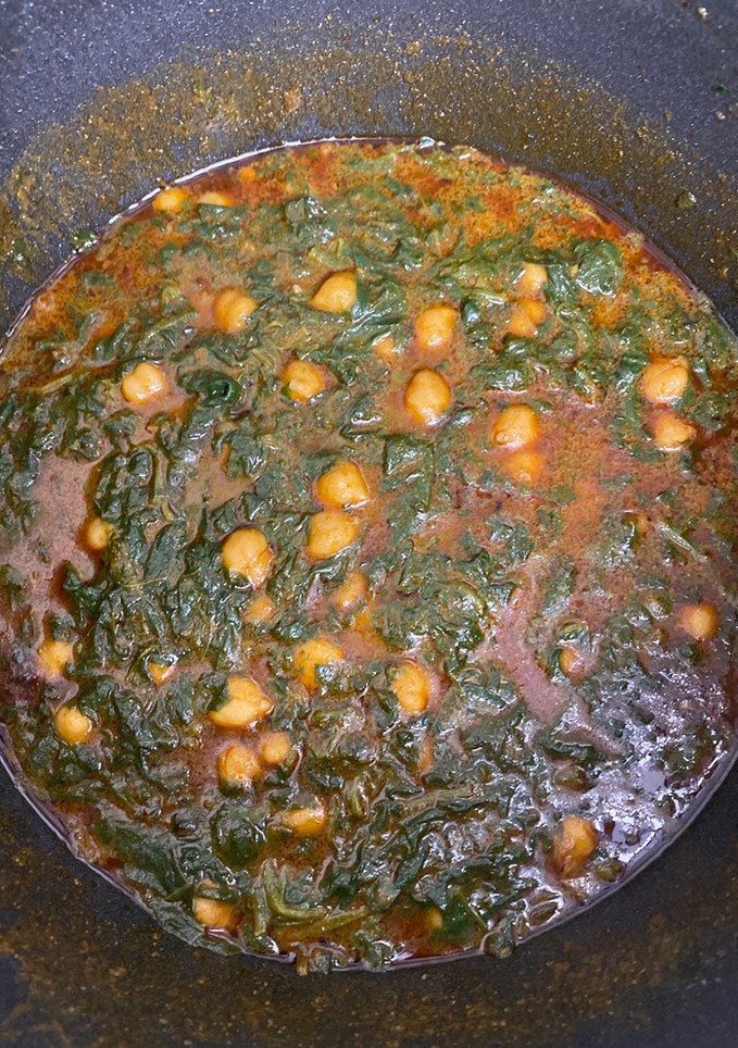 Una foto de Espinacas con garbanzos