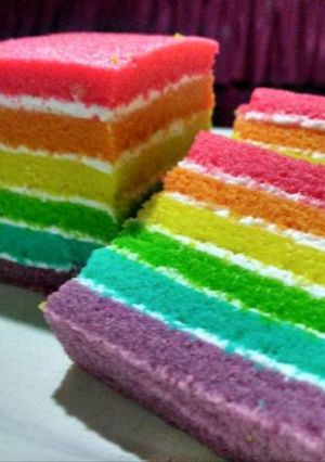 Foto resep Rainbow cake rumahan