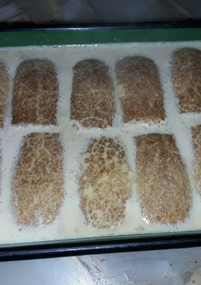 Una foto de Postre de flan y vainillas