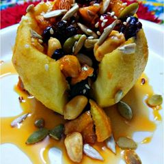 A picture of Stuffed Dryfruits in Baked Apple.