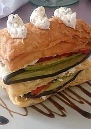 Φωτογραφία της συνταγής Μιλφέιγ λαχανικών και κρέμα φέτας με  μυρωδικά