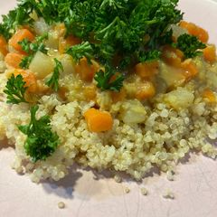 A picture of Coconut Curry with Lentils.