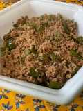 Boulgour aux poivrons verts et jus d'hibiscus
