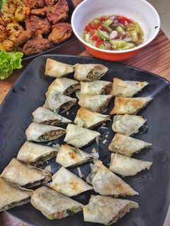 A picture of Air Fryer Pork Spring Rolls.
