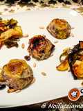 Tortino di porri con alici, olive taggiasche, pinoli e capperi