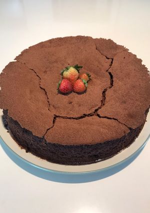 รูปของ ดาร์กช็อคโกแลตเค้กไร้แป้ง(flourless cake)