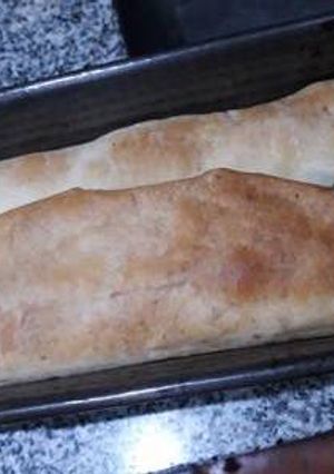 Una foto de Budín tricolor de zapallo, pollo, brócoli y espinaca