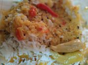 A picture of red lentil dahl