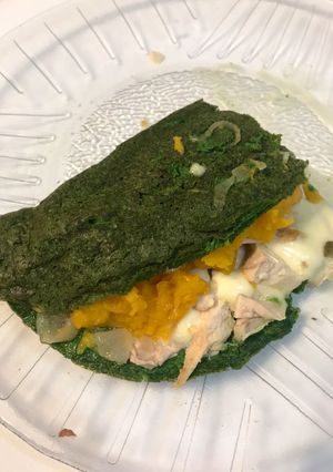 Una foto de Omelette de espinaca 🥬
