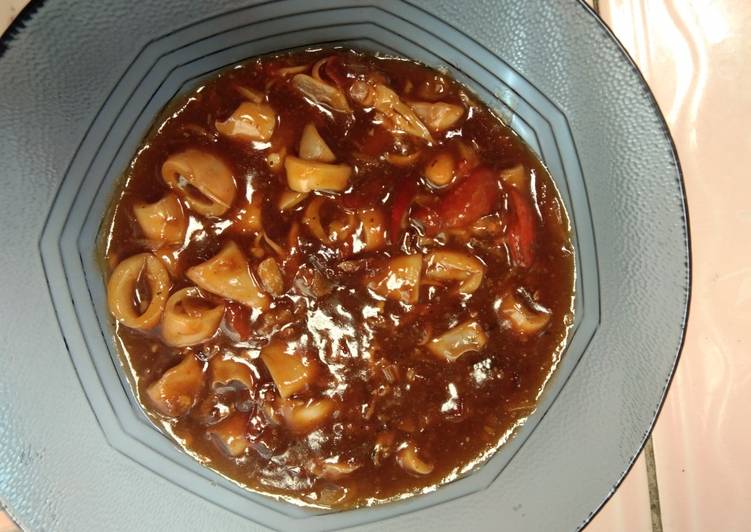 Resep Cumi hitam pedas manis yang Bikin Ngiler