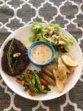 Aus wagyu steak with mushroom sauce