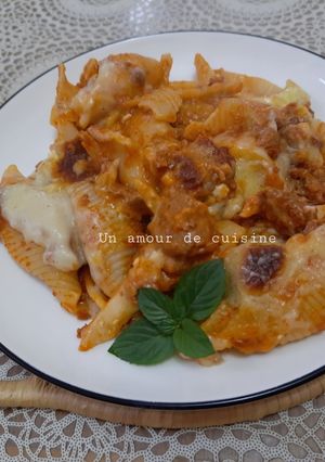 Une photo de Conchiglioni à la bolognaise au four 🍅🌱