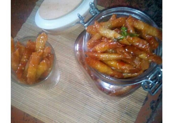 Langkah Mudah untuk Menyiapkan Kacang sembunyi pedas manis yang Bisa Manjain Lidah