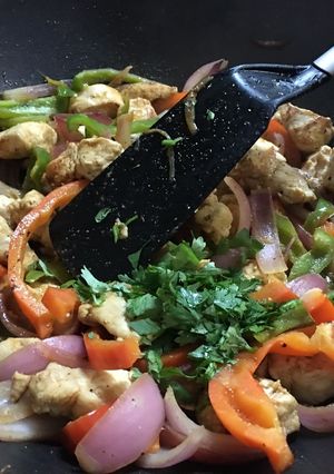 A picture of Mexican fajitas.