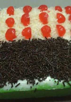 Foto resep Bolu pandan coklat kukus praktis dan hemat