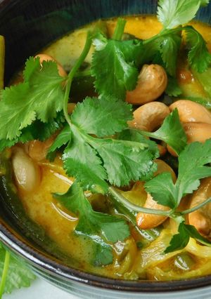 A picture of Thai green bean curry.
