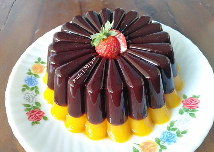 Puding coklat mangga
