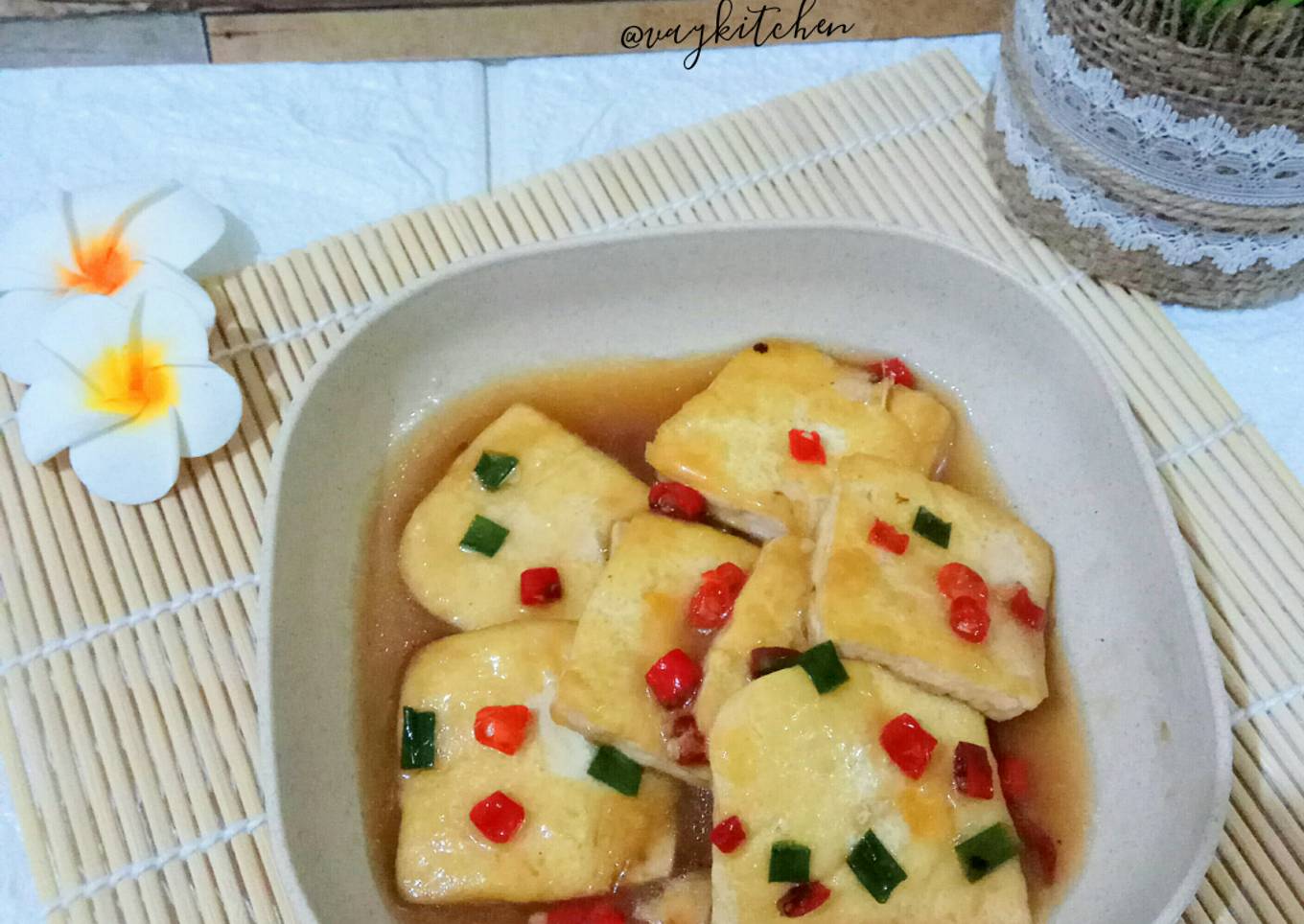 Tahu Kuah Saus Tiram
