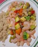 Camarones con vegetales