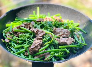 Hình của món Đọt Su Su Xào Thịt Bò.