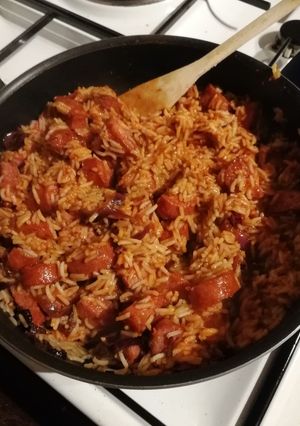 Une photo de Riz aux saucisses