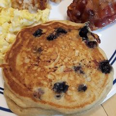 A picture of Buttermilk Blueberry Pancakes.