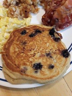 A picture of Buttermilk Blueberry Pancakes.
