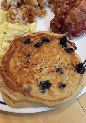 A picture of Buttermilk Blueberry Pancakes.