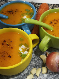 A picture of Carrot onion soup.