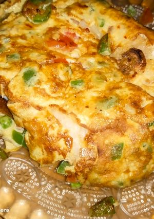 A picture of Veggie bread omelet.