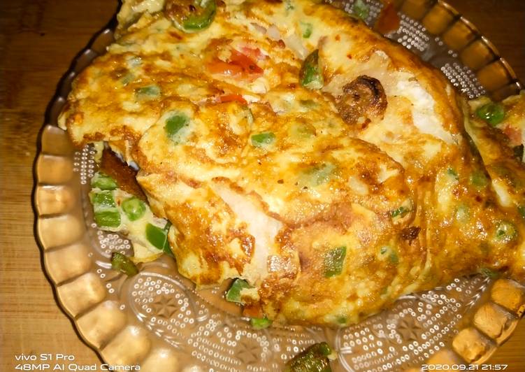 Veggie bread omelet