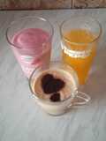 Băuturi Americane: Smoothie de Zmeură, Juice de Portocale, Cafea cu Lapte Dolce Gusto