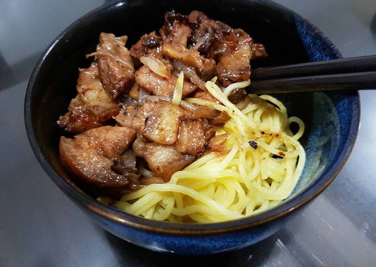 Steps to Prepare Any-night-of-the-week Pork Teriyaki Noodles