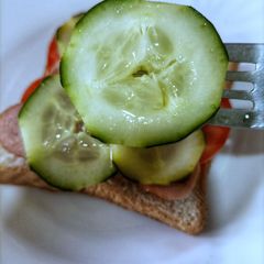 A picture of Pickled cucumbers.