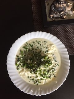 Una foto de Risotto con espárragos y nata