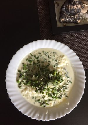 Una foto de Risotto con espárragos y nata