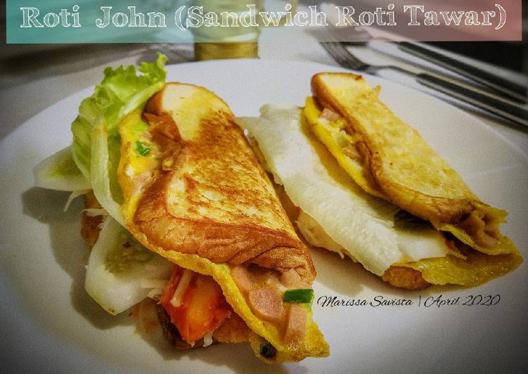 makanan 66. Roti John (Sandwich Roti Tawar) Anti Gagal