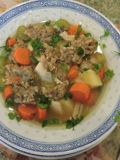 A picture of Chicken Liver Dumplings.