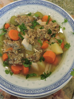 A picture of Chicken Liver Dumplings.