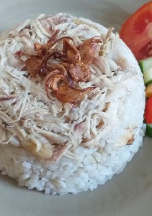 Foto resep Nasi tim ayam kampung