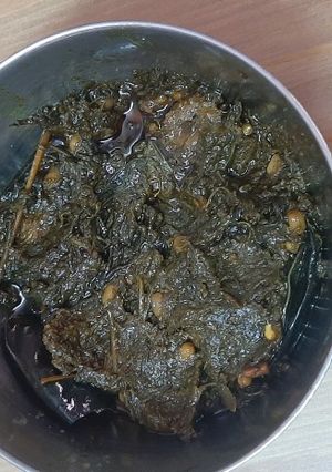 A picture of Gongura chutney(pitwaa chutney)method 2.