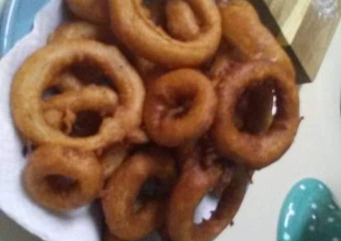 Steps to Make Homemade Homemade fried onion rings