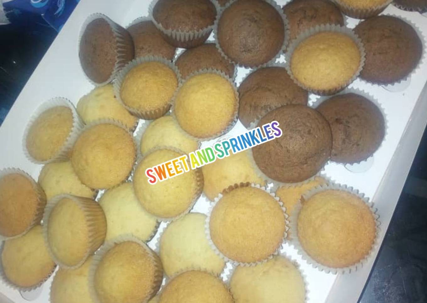 Vanilla and chocolate cupcakes