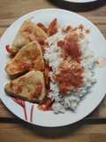 Poulet basquaise et son riz
